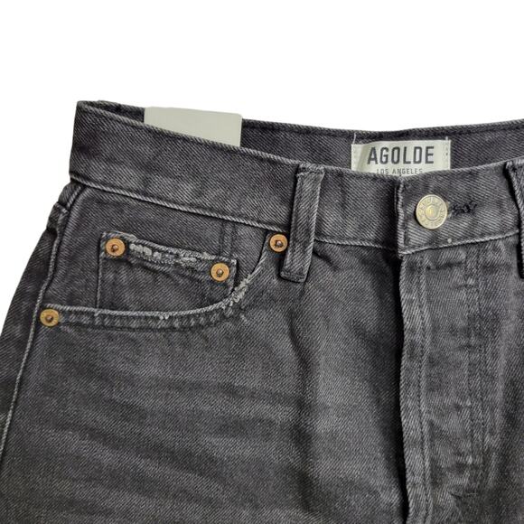 Agolde Parker Cut Off Denim Shorts in Black Size 26 NWT - Picture 3 of 8